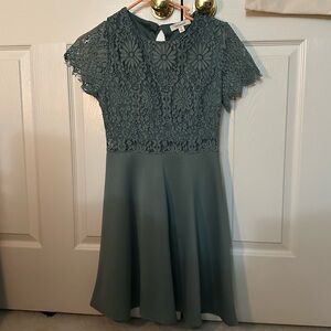 Francesca's Collections Teal Lace Dress